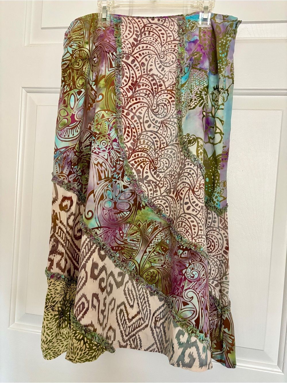 Santiki Boho Midi Batik Cotton Skirt Size M EUC
